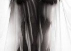 Artistic nude big wet boobs in a black and white picture