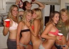 Party girls start to get drunk and naked